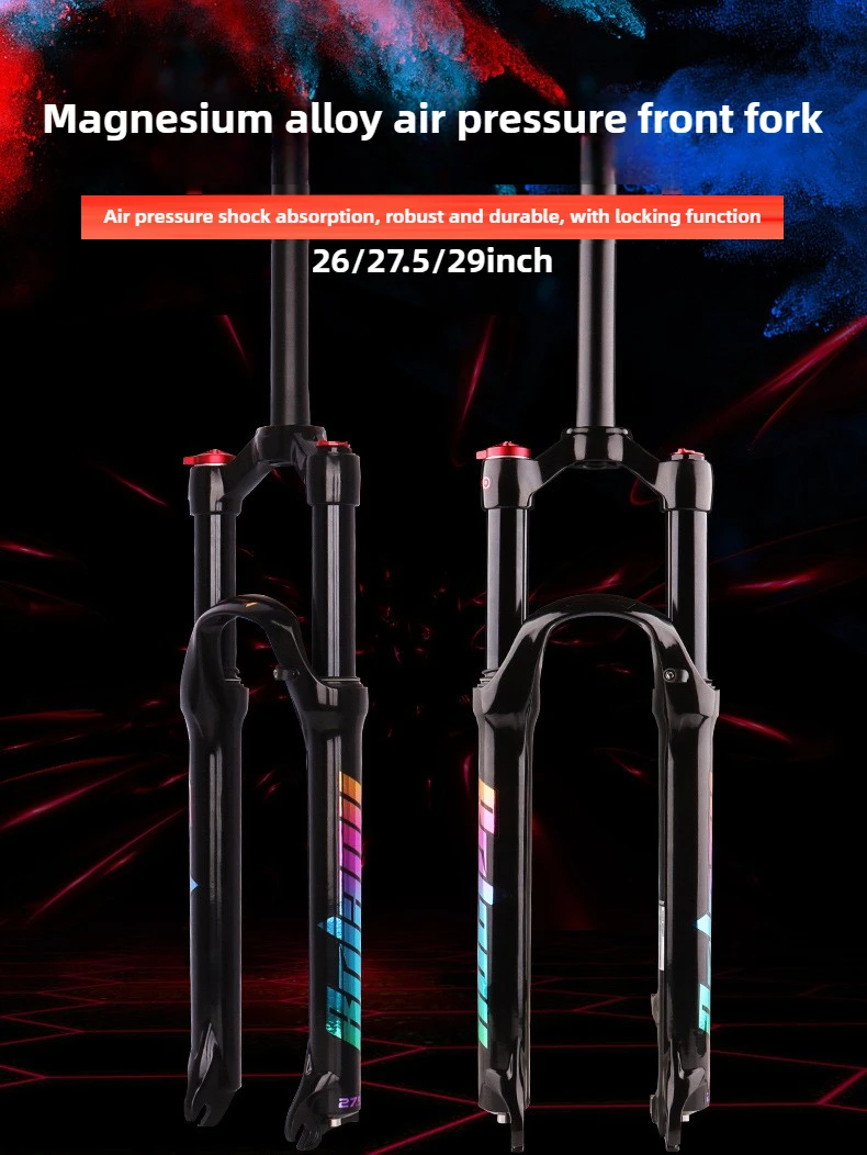 

BOLANY FKM-20 Air Pressure Damping Mountain Bike Fork 26/27.5/29 inches Straight Steerer Magnesium Alloy MTB Accessories Durable