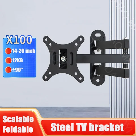 26bl TV Monitor Mounts LCD LED Monitor Wall Mount Bracket Adjustable TV Screen Frame Steel Holder  Support For 14-26 Inches TV