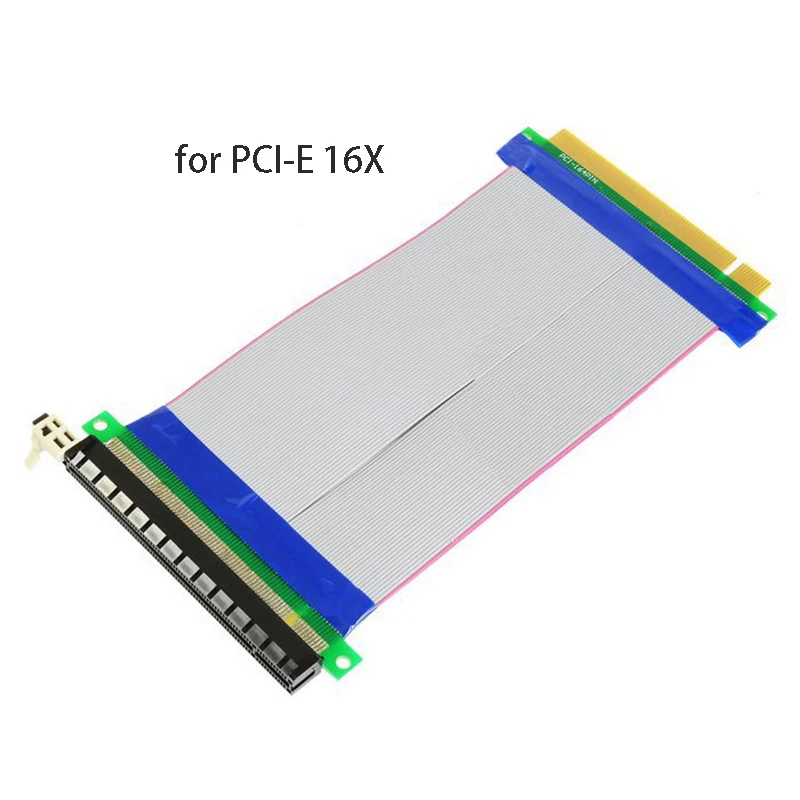 

PCI-E 16X Ribbon Extension Cable for Desktop Graphics Card Express PCIE 2.0 Riser Card Data Transfer Converter Extender 20CM