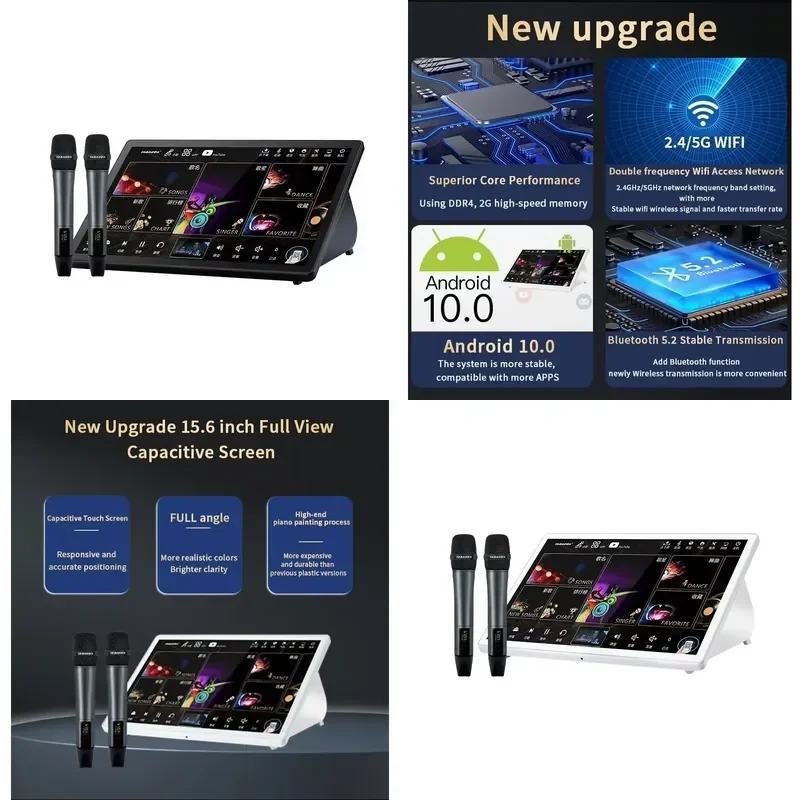 [douya]Professional 15.6 Inch 4T Portable Karaoke Machine with Touch Screen for Home Theater KTV Audio Playback