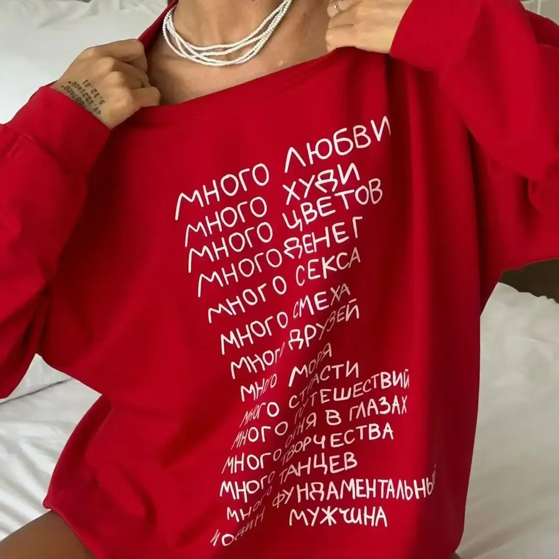 100% Cotton Russian Women's Autumn And Winter Thick Fashionable Loose Round Neck Loose Hip-Hop Y2K Top Street Hoodie