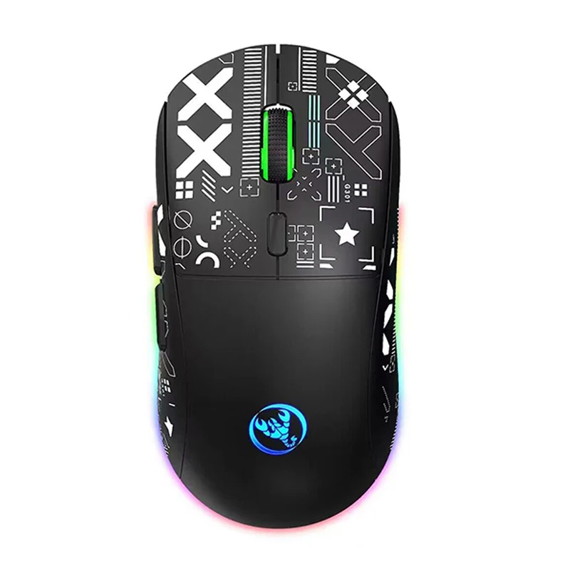 

Luxmoc T90 Water Transfer Three-Mode 2.4G Wireless Mouse RGB Luminous Wireless Gaming TYPE-C Charging Mouse