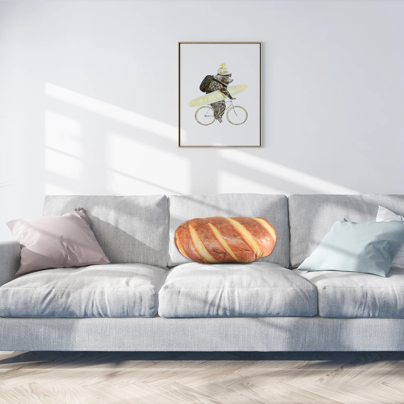

Cream Bread Pillow Soft Throw Pillow For Sofa Couch Bed Car Aesthetic Food Themed Cushion Decor Pillows Living Room