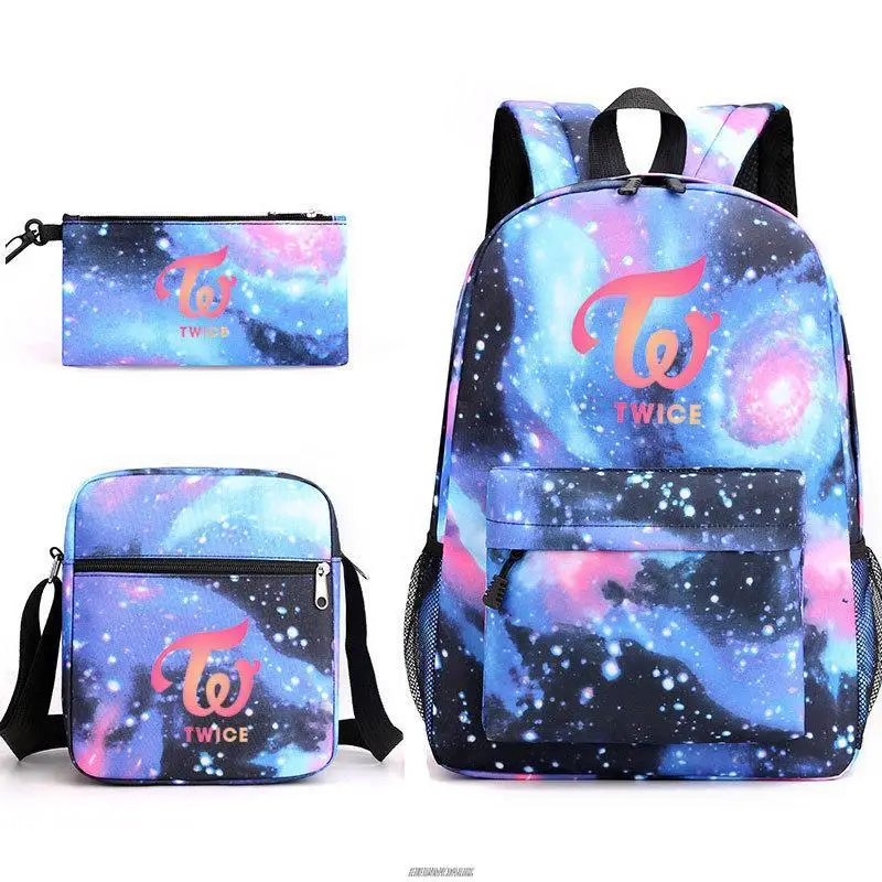 3pcs Twice Nayeon Children School Backpacks Cool Schoolbag Student Shoulder Bag for Boys Girls Pen Pencil Bags