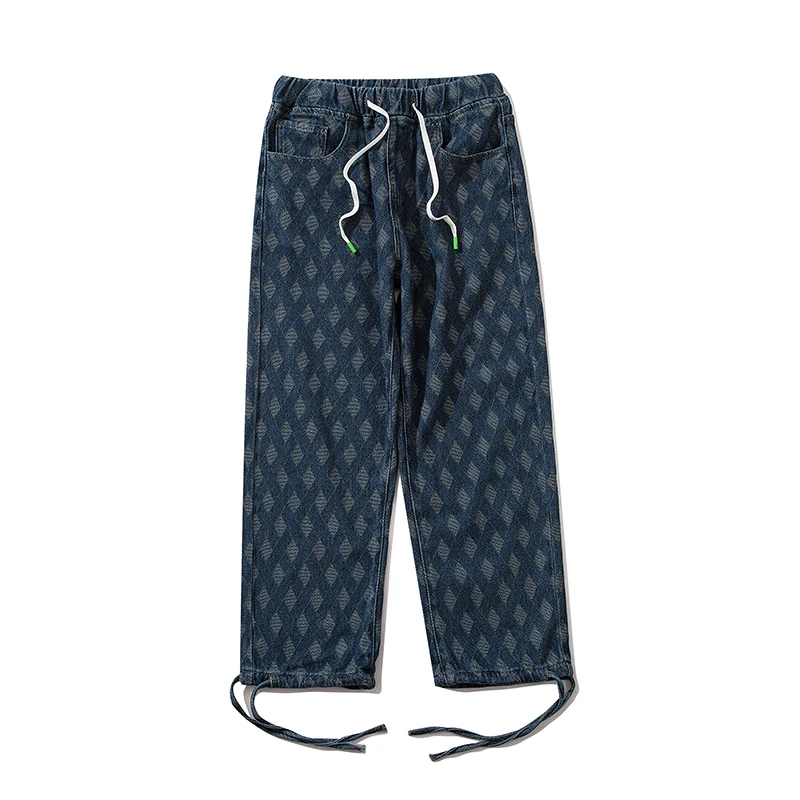 

Young Men's Pop Brand Loose Casual Straight Pants Fashion Trend Jacquard Hip Hop Pants Straight Pants Wide Leg Pants