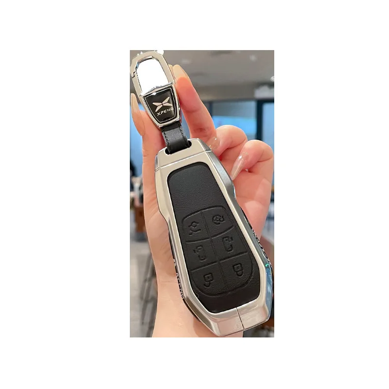 

Premium Zinc Alloy Key Cover Case for XPENG X9/G6/P7i/G9/P5/G3 (2025) - Protective Key Fob Shell Key Bag Chain