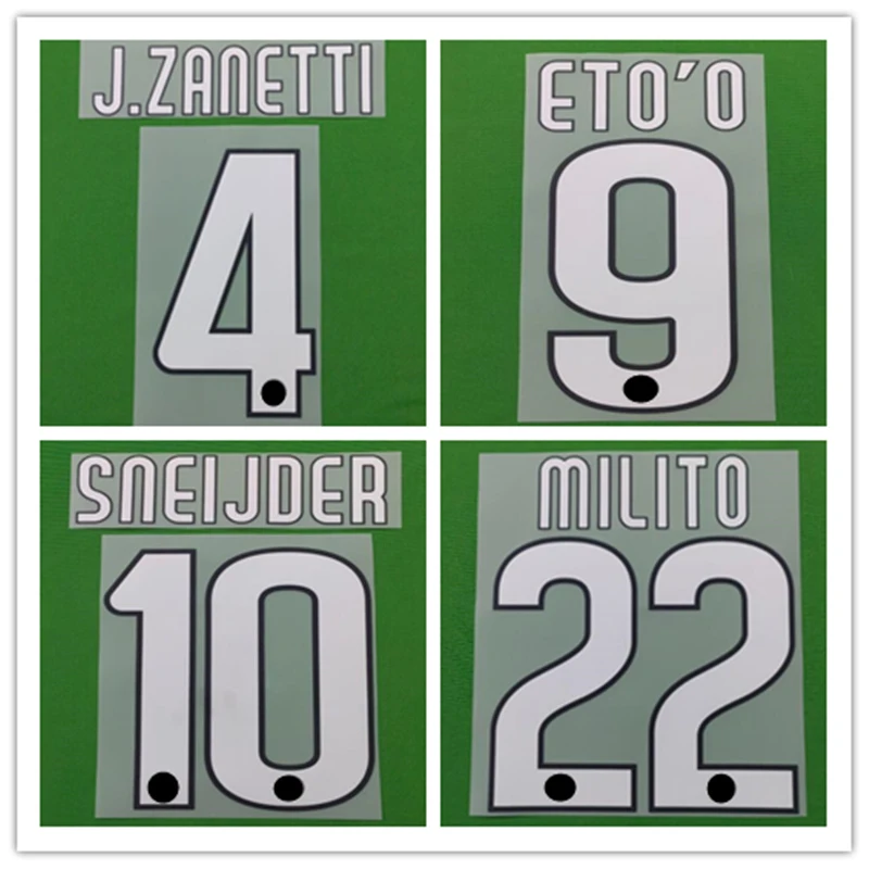 Super A Retro 2009 2010 2011 inter milan ETO'O SNEIJDER J.ZANETTI Number Printing Font, Hot stamping Patches Badges