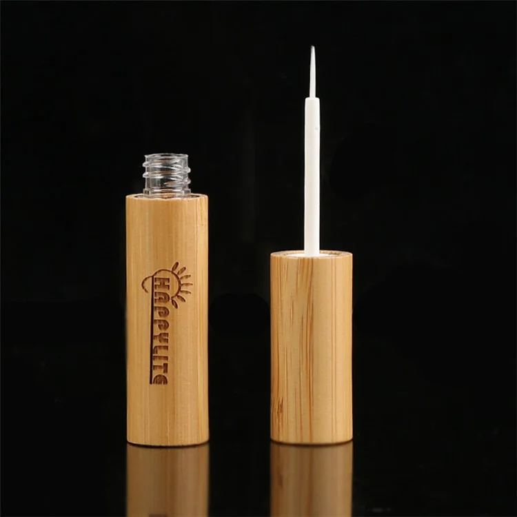 5ml 10ml 15ml Bamboo Eyeliner Tube Makeup Wholesale Engraving Laser Cosmetic Packaging with Wooden Bamboo Lid