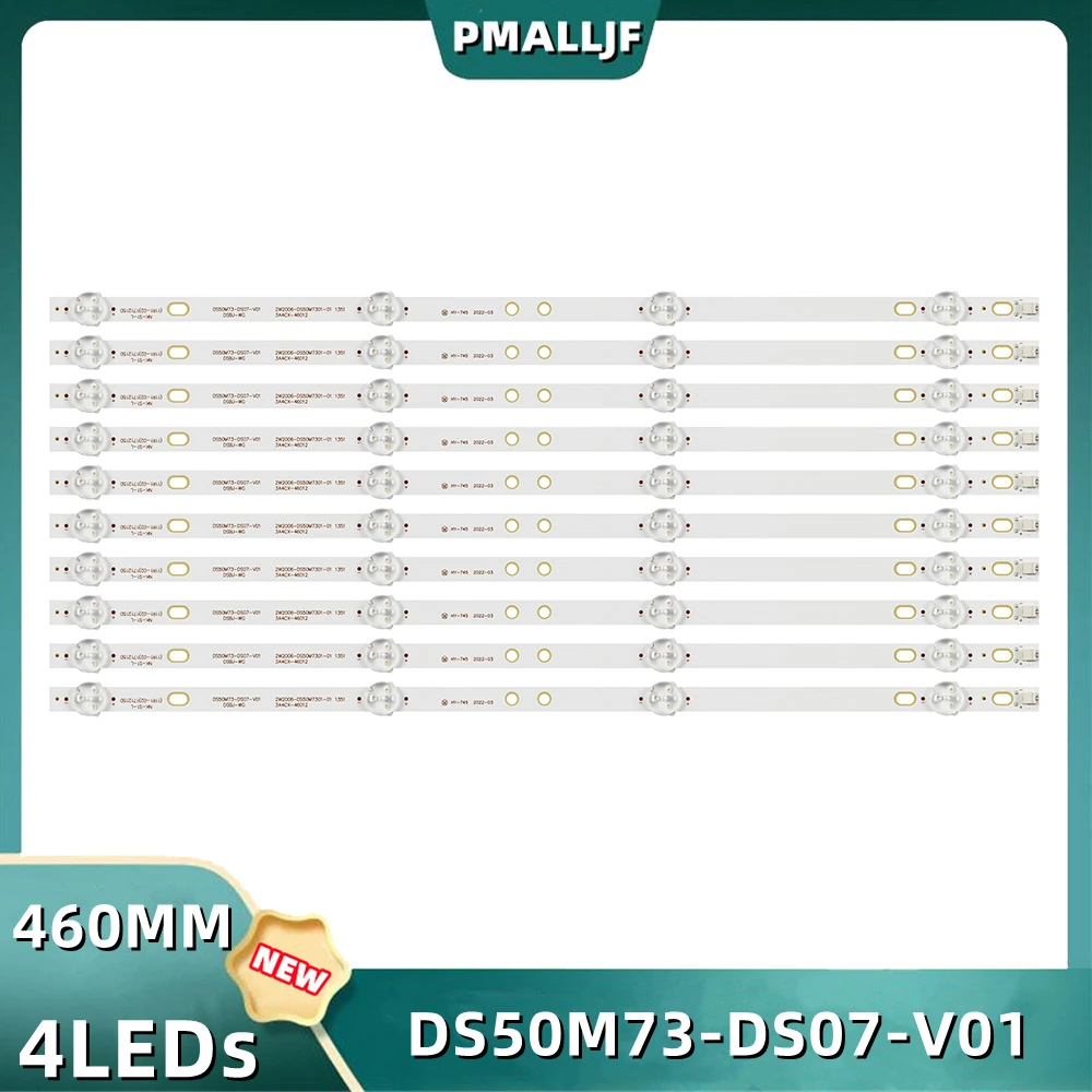 10 stk/set LED-strip C50ANSMT-4K AKAI AKTV505 TV DS50M73-DS07-V01 DSBJ-WG DSBL-WG 2W2006-DS50M7301-01 TI4910DLEDDS ATE-49B4744K