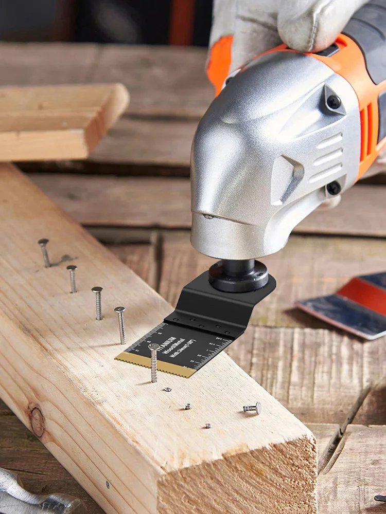 12 قطعة مجموعة شفرات المنشار المتأرجحة من التيتانيوم 1.34/1.73 بوصة متعددة الأغراض ثنائية المعدن تتأرجح شفرات المنشار المتعددة أداة القطع