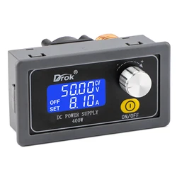 DROK DC DC Buck Converter Step Down 6-55V to 0-50v 8A CC CV Buck Module with Display Adjustable Power Supply