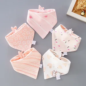 Pure Baby Cotton Triangle Triangle, waterproof bibs, absorbent fabric, newborn, boy and girl, 5pcs 6 Main Sales Kit Recem Born - №1