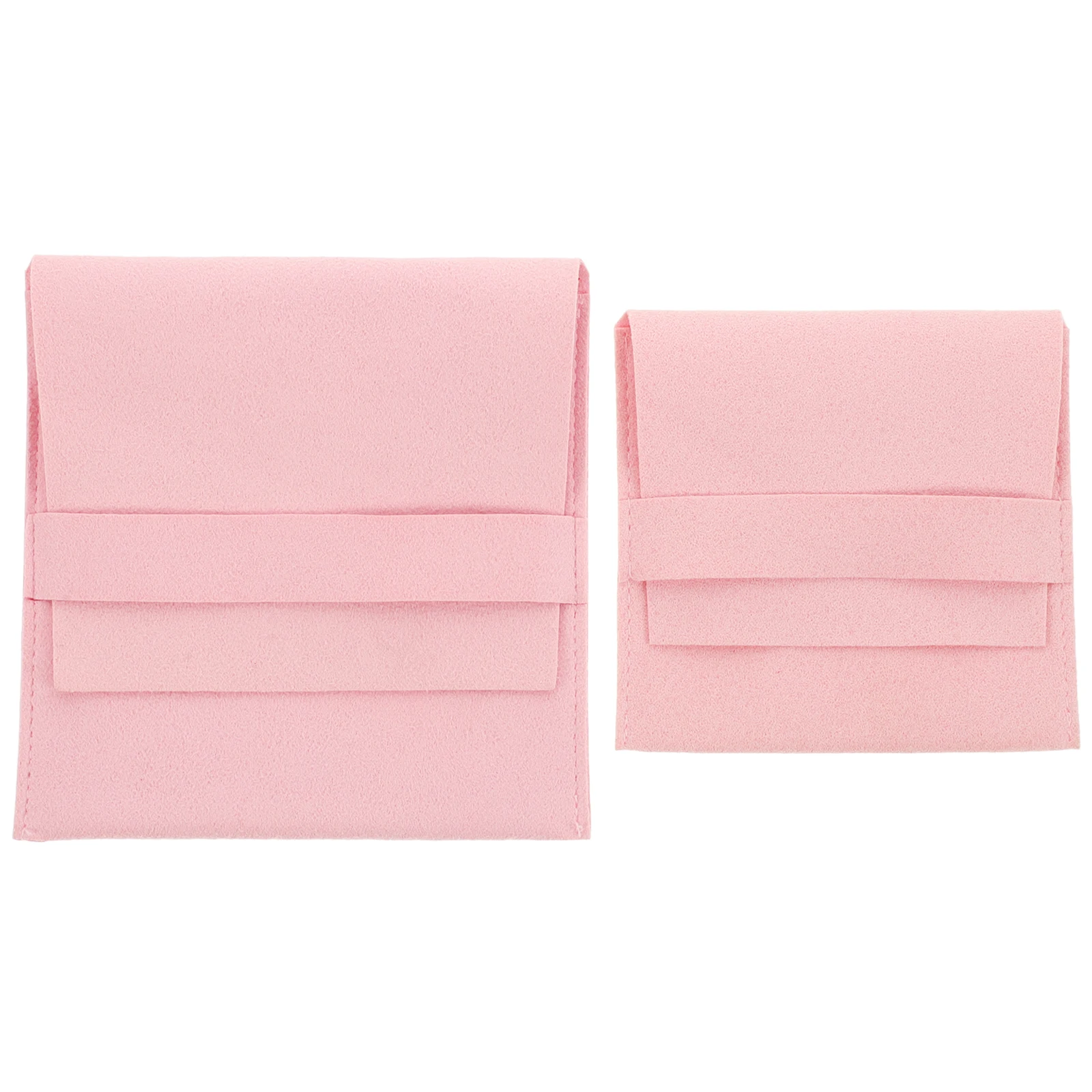 

2pcs Jewelry Pouches Soft Travel Jewelry Bag With Lint Lining Portable Necklace Bag For Rings Necklaces Storage Minimalist