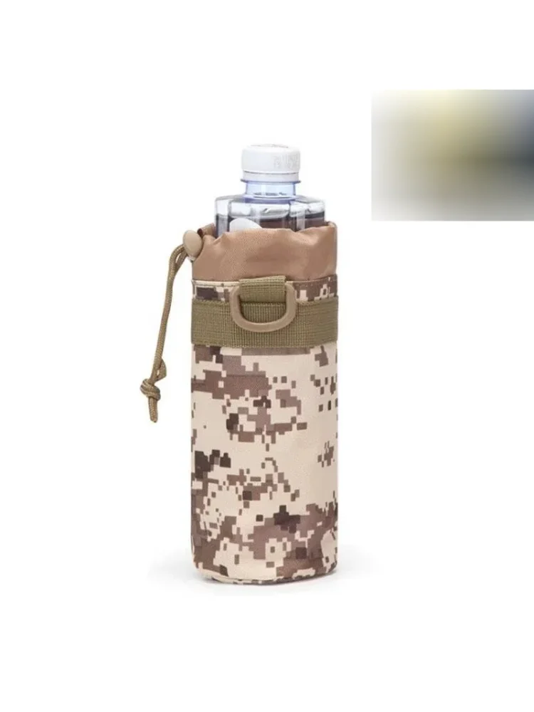 Hunting Water Bottle Pouch Outdoor Molle Kettle Pouch Holder Camping Hiking Cycling Bottle Bag Drawstring Multifunction Bottle