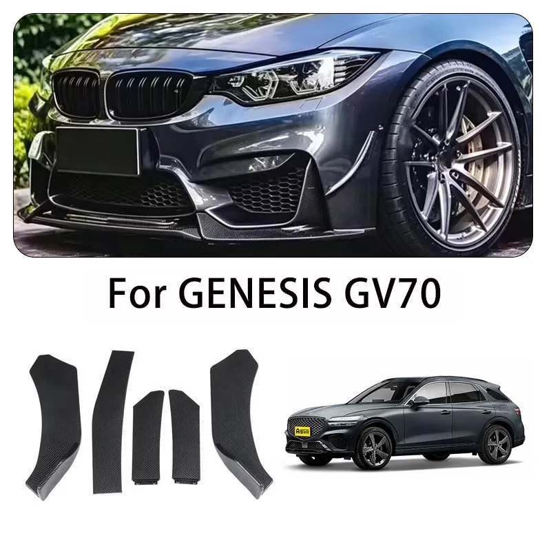 For GENESIS GV70 body kits 5-Segment Adjustable Front Bumper Lip Splitter Body Kit