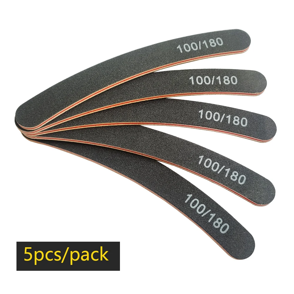 Nagelfeile Puffer 100/180 Körnung Halbmond Nagelfeilen Doppelseitiges Schleifpapier Nagelschleifen Schleifen Gel Nagellack Maniküre Werkzeug