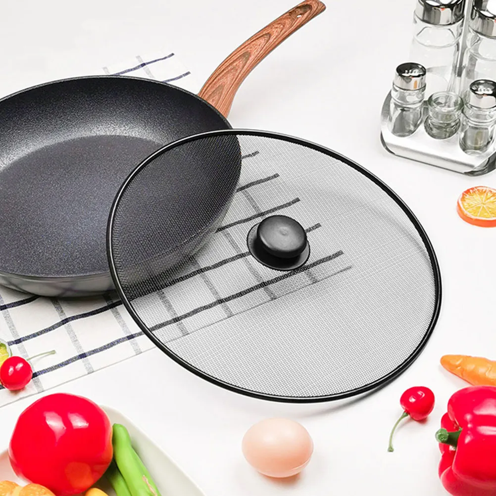 2Pcs Splatter Screen for Frying Pan Stainless Steel Mesh Oil Splatter Guard Kitchen Splash Shield for Skillet Cooking Tool