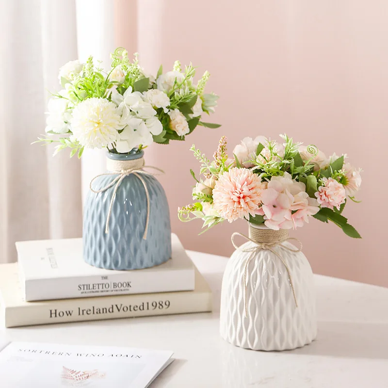 Nordic Ceramic Vase Flower Arrangement Hydroponic Cultivation Wedding Gift White Porcelain Modern and Simple Home Desktop Decor
