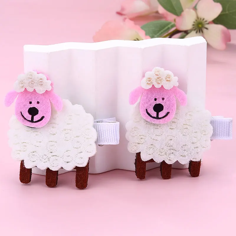 

2Pcs Cute Sheep Hair Clips For Baby Girls Exquisite Ladybugs Hairpins Children Hairgripes Sweet Barrette Hair Ornaments