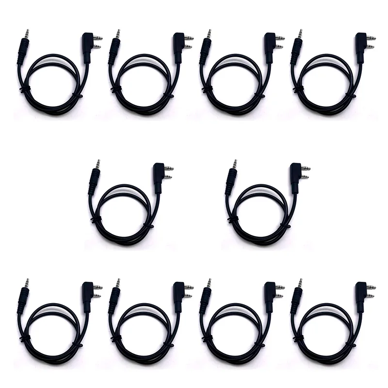 

10PCS 3.5mm Male to 2 Pin K Head Audio Phone Earphone Headset Transfer Cable for Baofeng UV-5R BF-888S Kenwood Wouxun TYT Radio