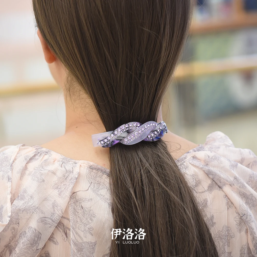 Women Headwear Girl Hairwear Large Size Acetate Cute Hair Clip Vintage Hair Barrette Rhinestone Hair Accessories For Women