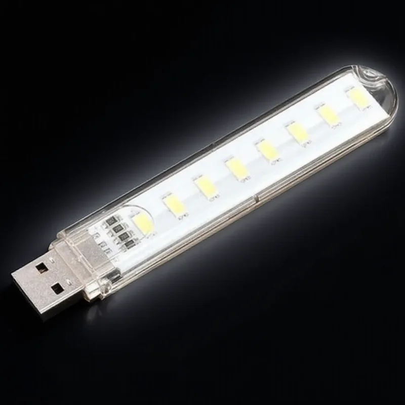 1PC 8 LED Mini Portable USB Lamp DC 5V Camping Light for PC Laptop Mobile Power Bank Gadget 90 Characters