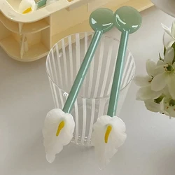 Calla Lily Animals Cartoon Bear Glass Spoon Dessert Spoon Coffee Glass Stir Spoon Long Handle Spoon Yogurt Spoon