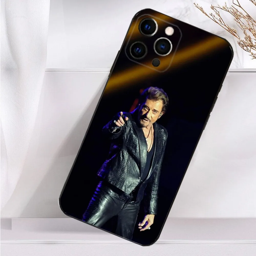 Singer J-Johnny H-Hallyday Case For iPhone 16,15,14,13,12,11 Plus,Pro Max,XS,X,XR,SE,Mini,8,7 Soft Silicone Black Cover