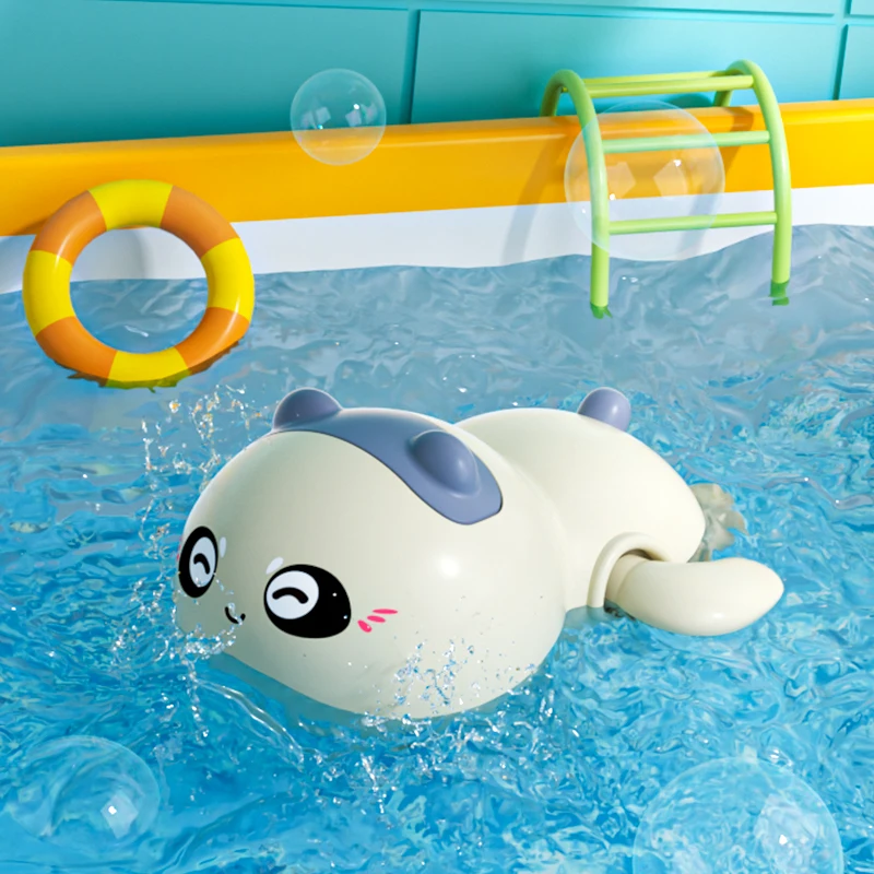 Baby Bath Toys Floating Wind Up Toy Cute Animal Clockwork Bathtub Swimming Pool Toy for Toddlers New Born Bathtub Toys 1-3 Year