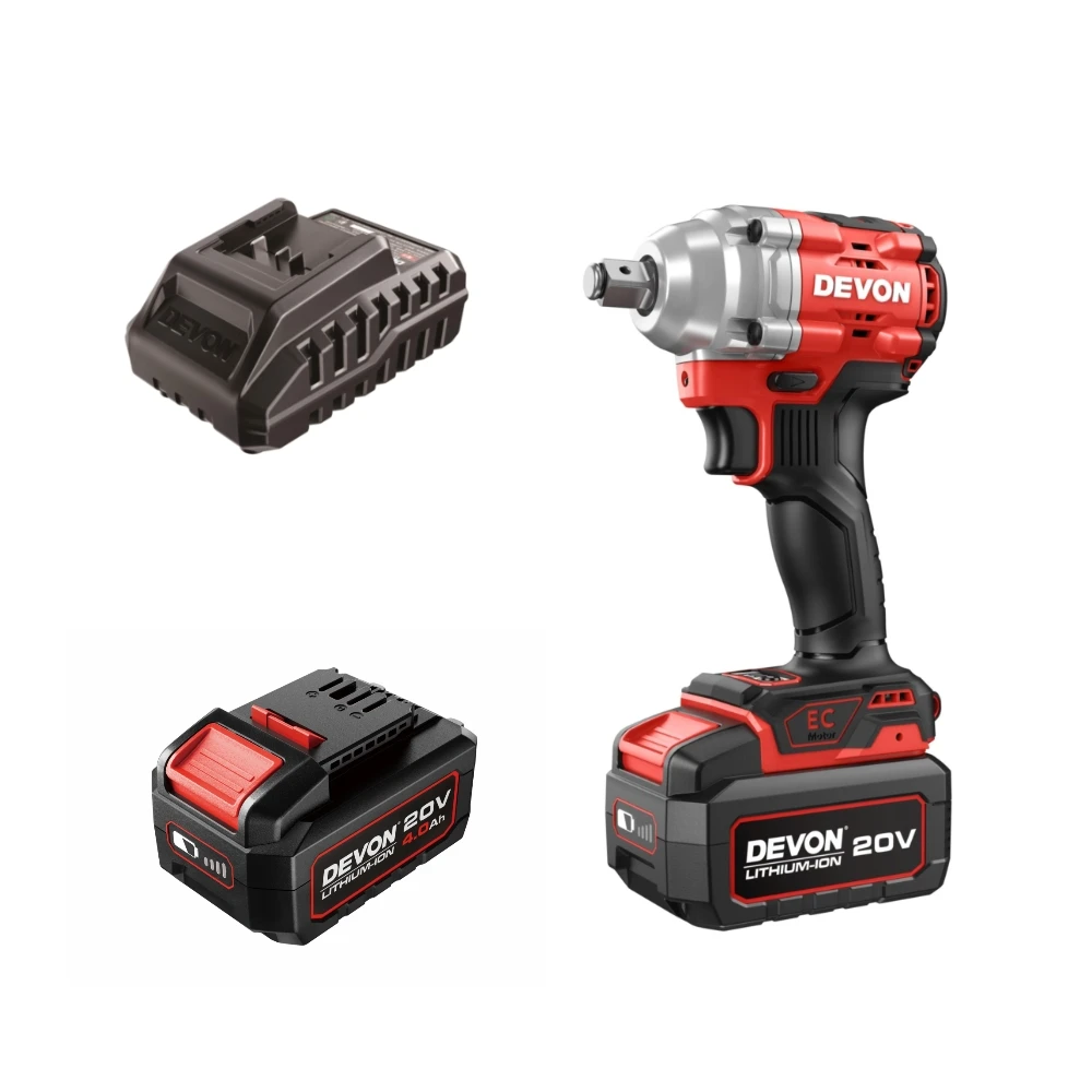 DEVON power battery electric cordless Impact wrench 1/2  heavy duty high torque 20V