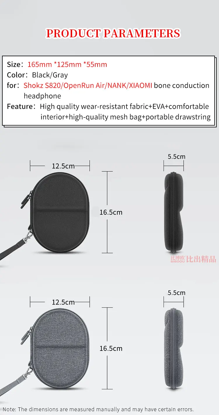 Hard EVA Storage Bag for Shokz S820 OpenRun Air Bone Conduction Headphone Box for NANK XIAOMI Philips Earbuds Travel Carry Case