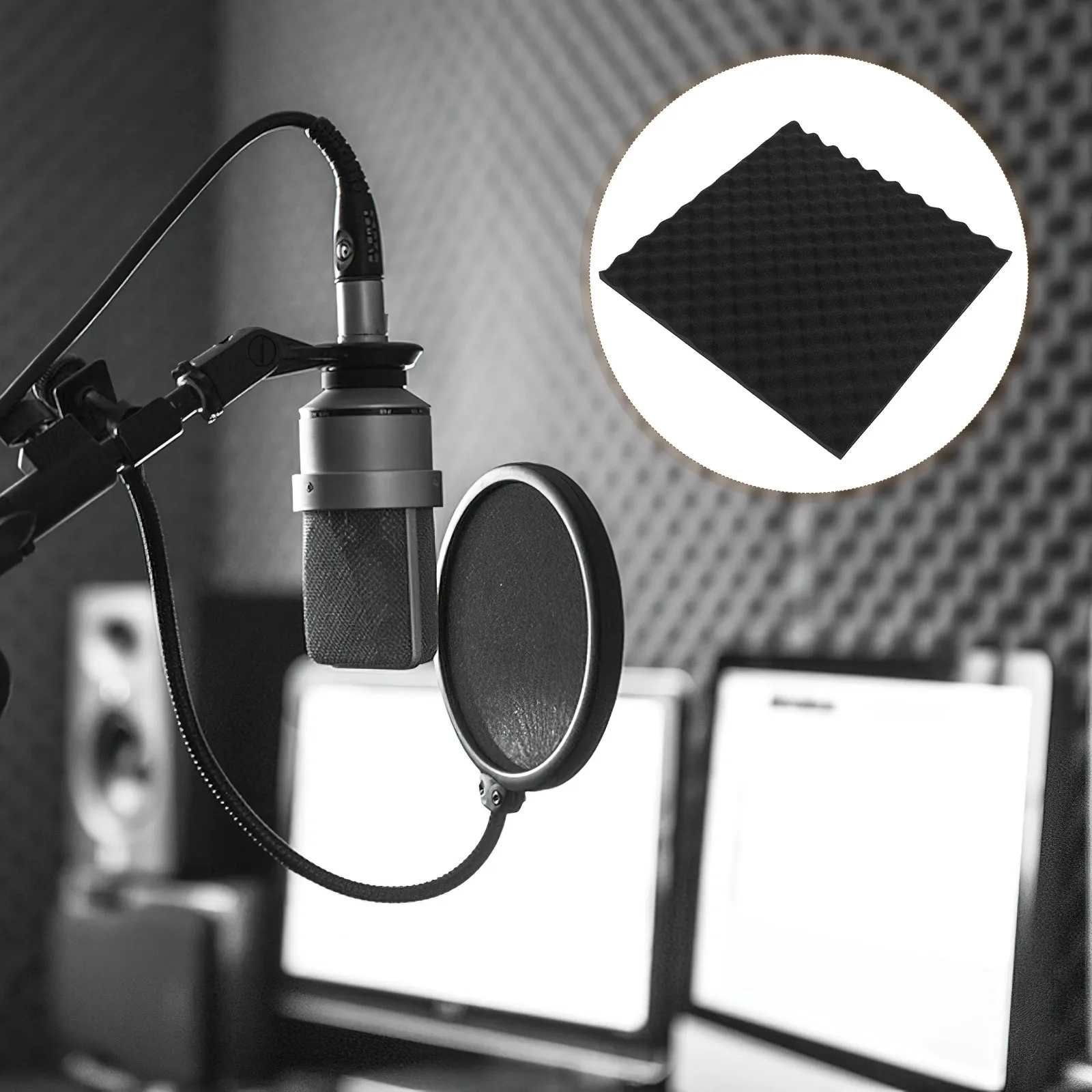 

Звукопоглощающий хлопок, высокоплотный волнистый поролон, губчатый контейнер-держатель, шумопоглощающий материал для студий и церквей