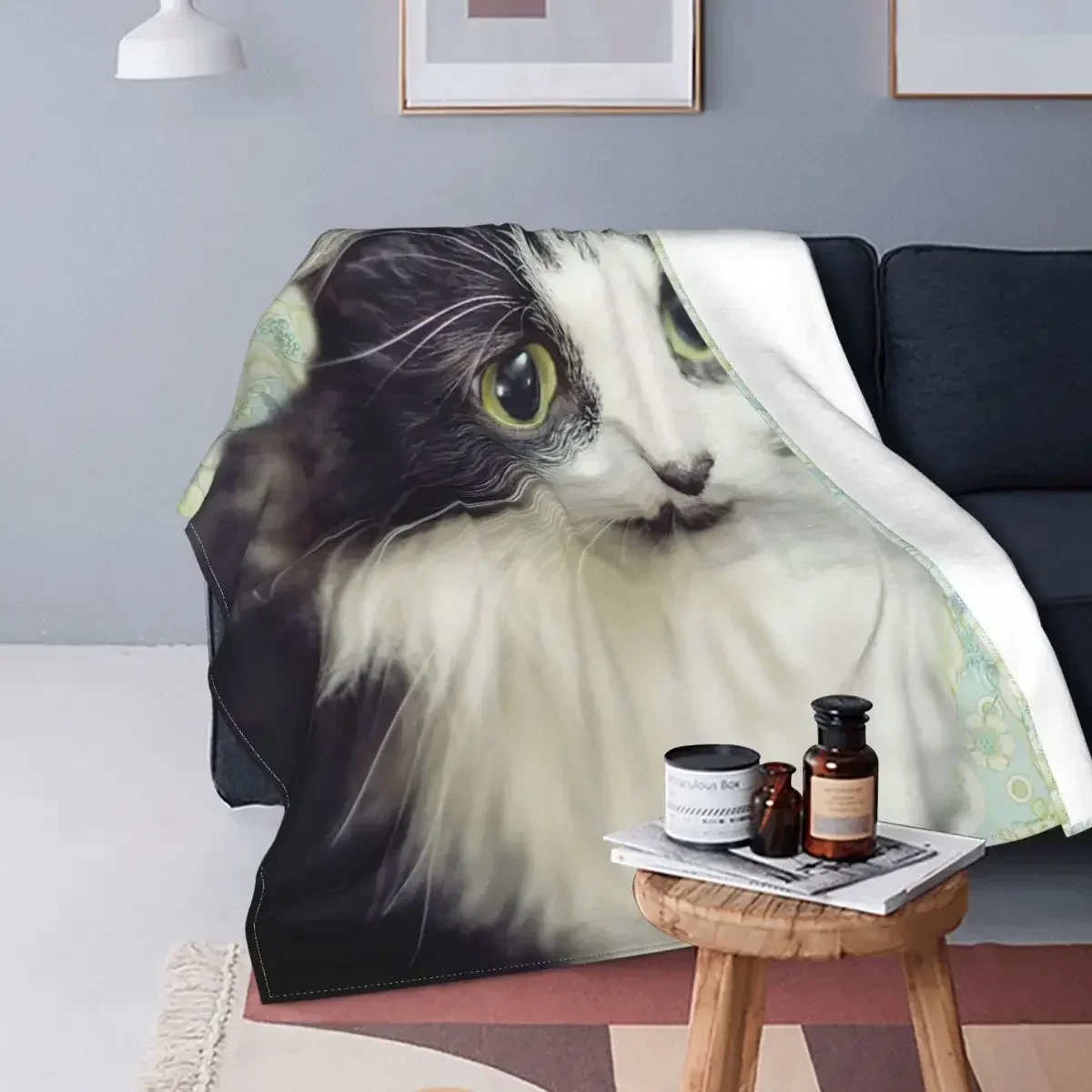 

3D-printed Cat Baby Blanket Sofa Cover Flannel Animal Gift Multi-function Thin Winter Throw Blankets for Home Bedroom Bedspreads