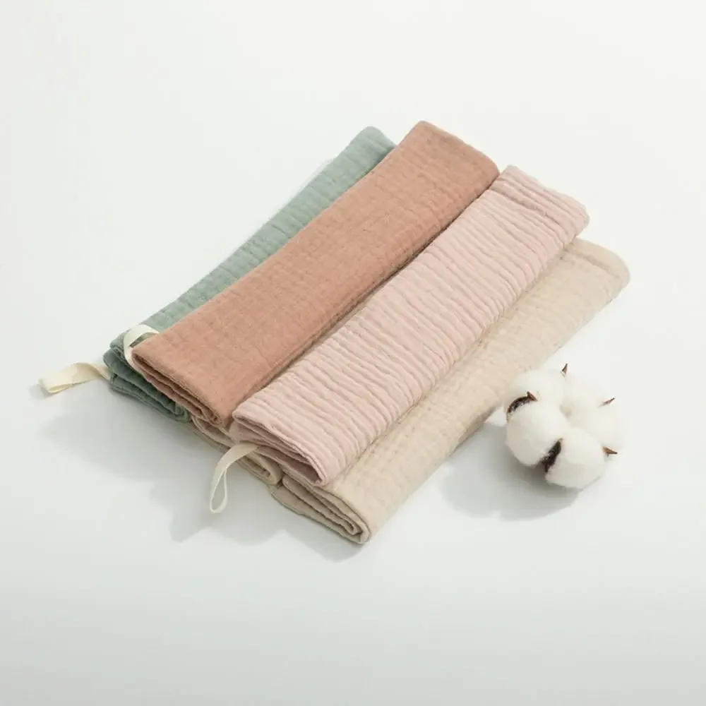 مناشف القطن المحمولة الشاش لون عشوائي سهلة التنظيف قماش التجشؤ منشفة لعاب ناعمة للرضع #3