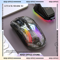 Attack Shark X2 Pro Gaming Mouse 3Mode Wireless Bluetooth Magnetic Charging Mouse RGB Lights Transparent Battery Indicator Mice