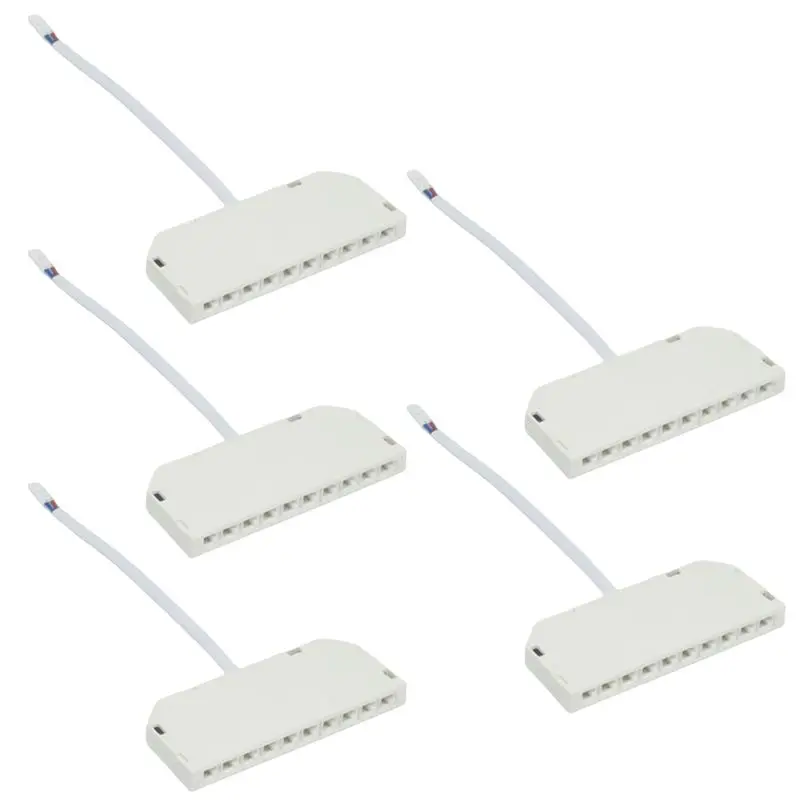 ~Latest Model 10-Port Hub Splitter For LED Strip: Quick Connect Terminal Junction Box With Male Plug Cable