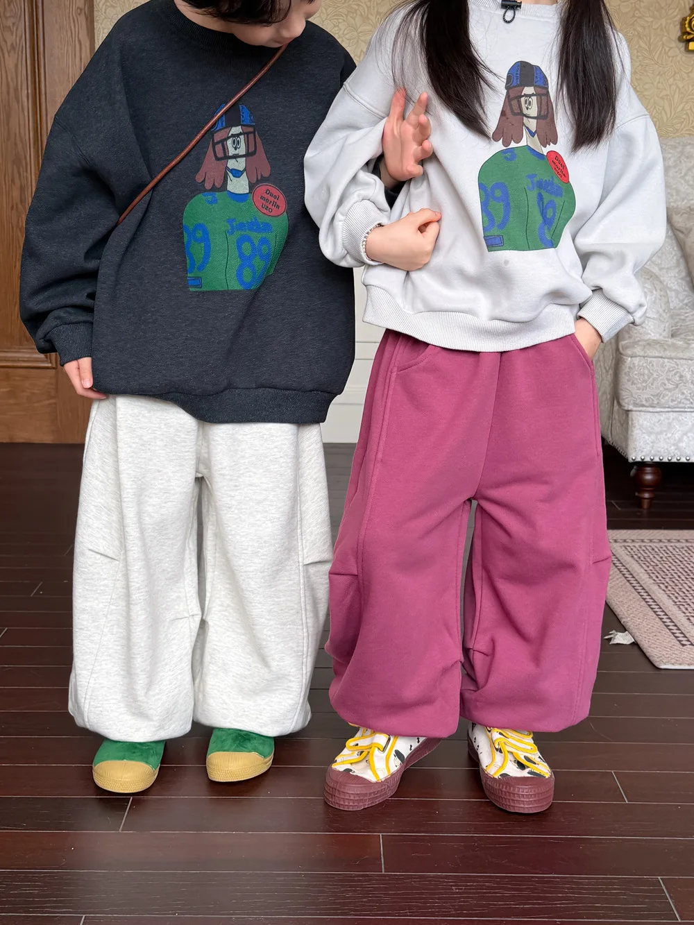 Children's Pants Autumn Winter Korean-style Solid Color Boys Girls Casual Pants Toddler Loose Sweatpants Kids Versatile Trousers
