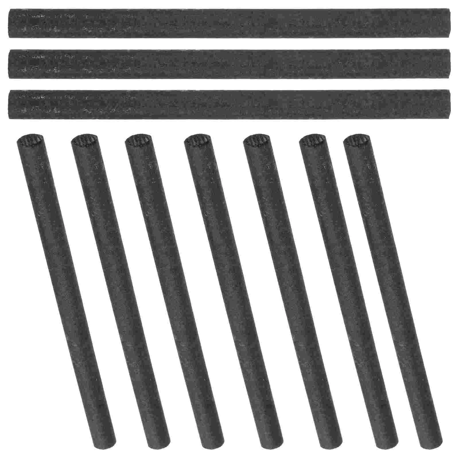 10 Pcs Carbon Rod Graphite Electrode Cylinder Tube Bar Electrolysis Fiber Stick