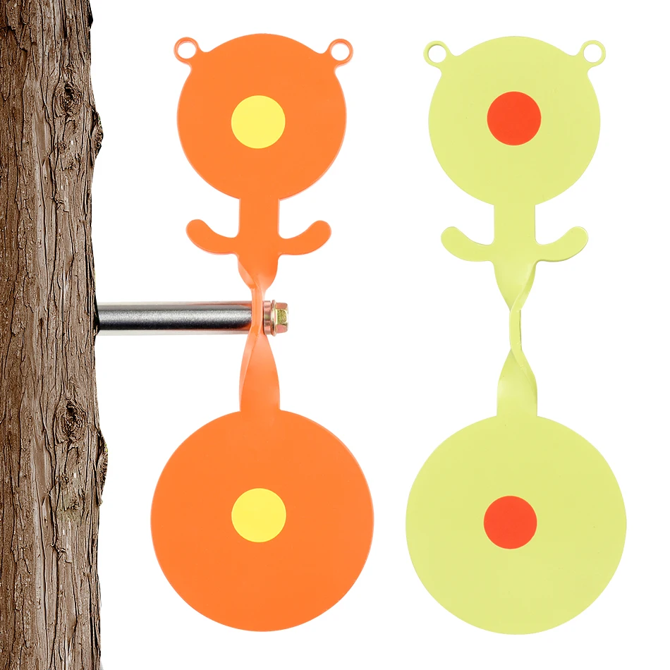 2-Color Metal Bear Insertion Ground Target - 360° Rotation Portable Outdoor Shooting Practice For BB Guns, Air Guns, Slingshots