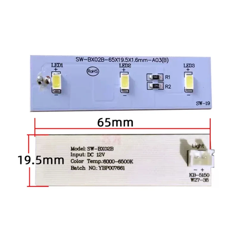 SW-BX02B DC12V For Electrolux TCL Refrigerator LED LAMP Light Strip parts