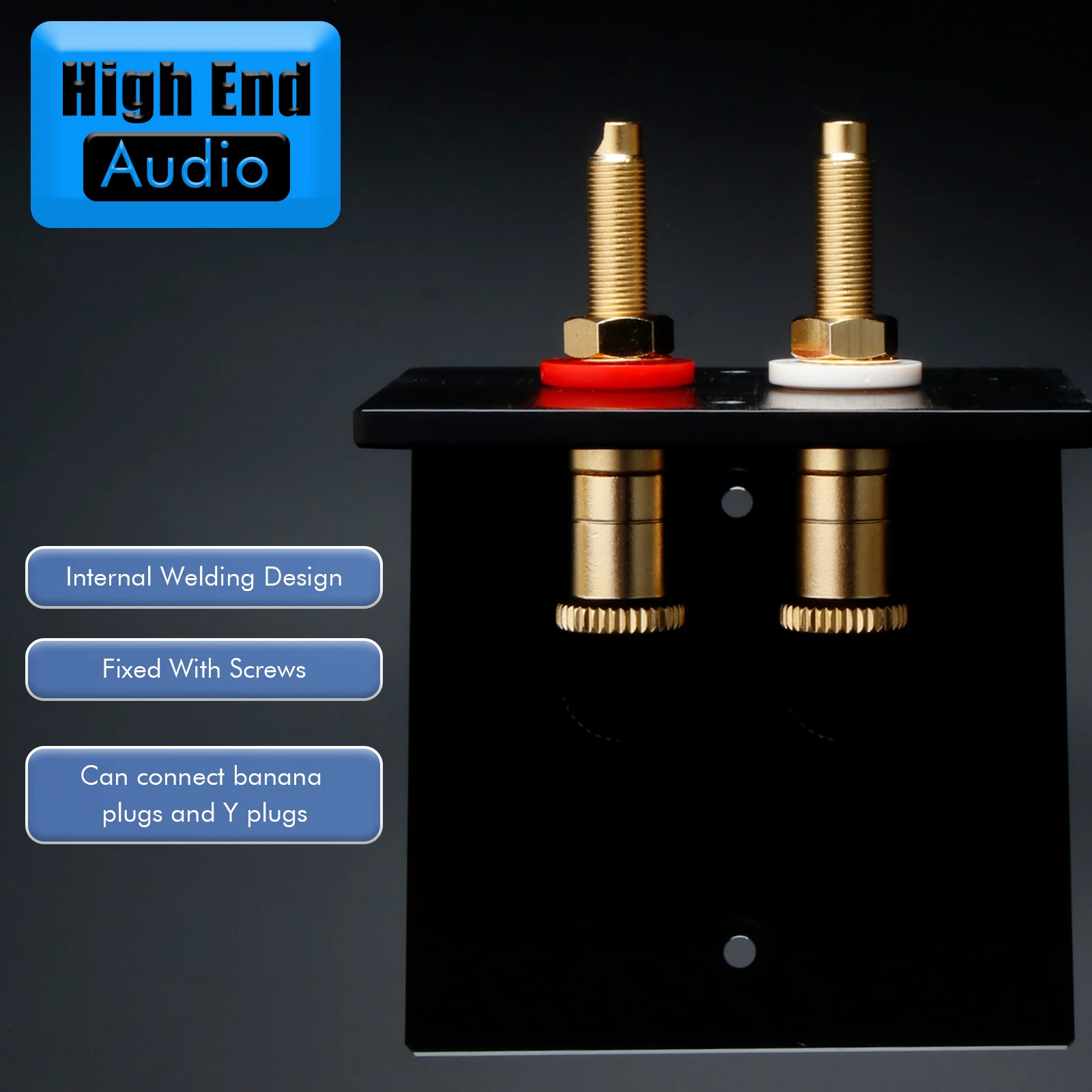 Preffair 24K Gold-plated Speaker Binding Posts Terminal Connectors Professional HiFi Amplifier Audio Speaker Cable