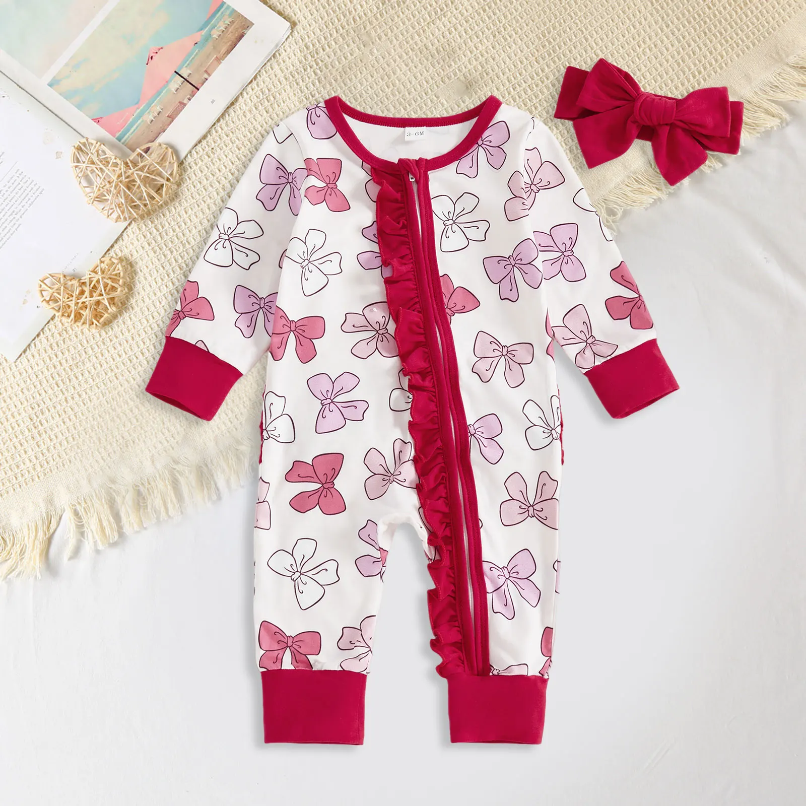 

Clothes Girls 18 Months Baby Girls Comfortable And Breathable Bodysuits With Cute Bow Prints Baby Girl Bodysuit Winter Trendy