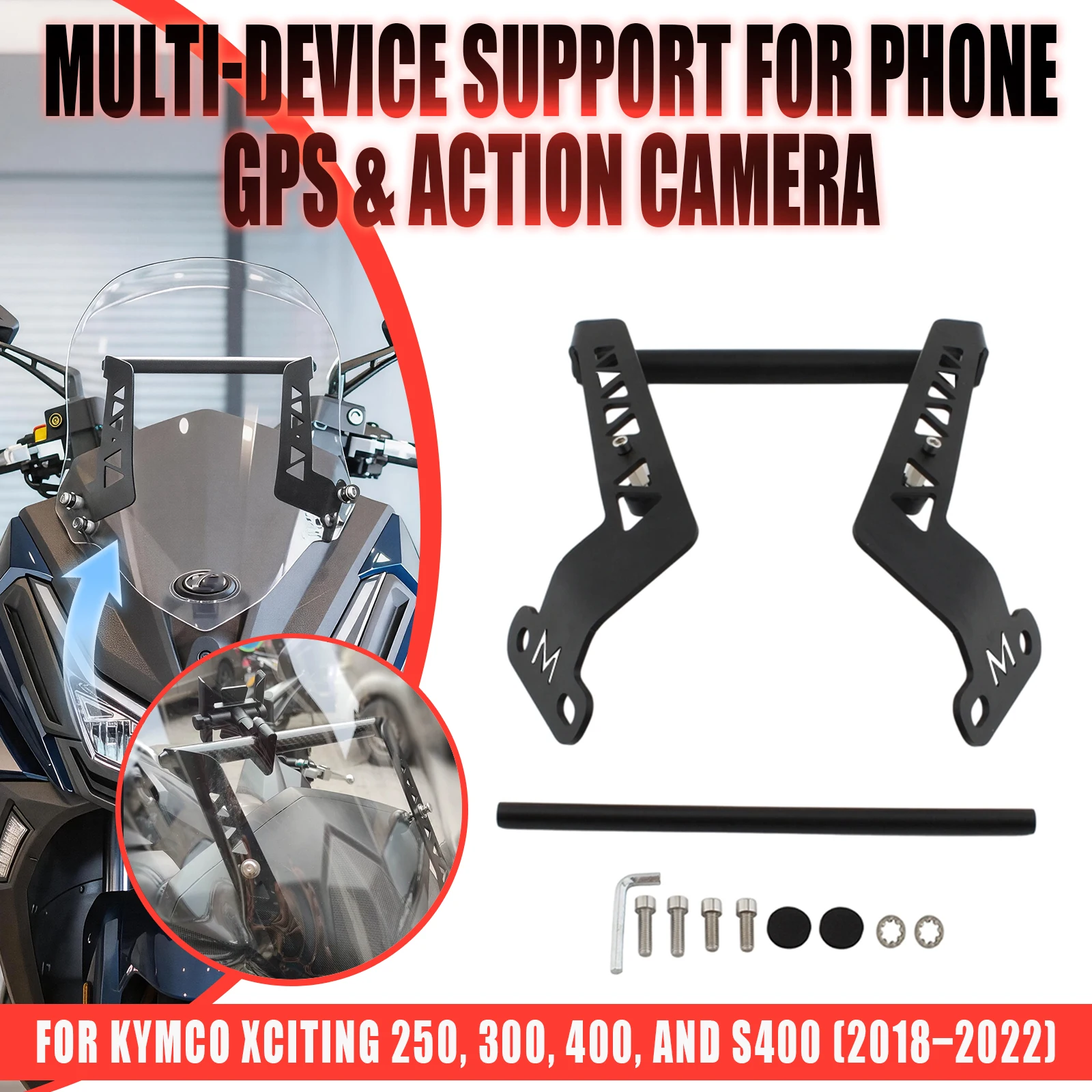For KYMCO Xciting 250 300i 400 S400 2018 2019 2020 2021 2022 Motorcycle GPS Navigation Plate Phone Holder Stand Bracket