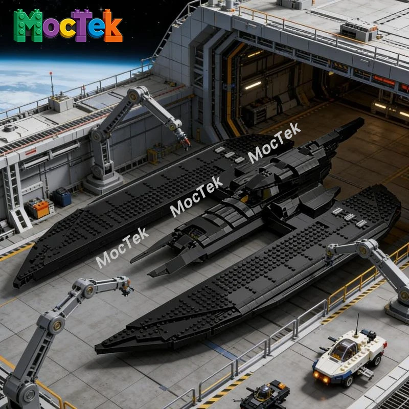 

MOC UCS Style Animated Combat Wing Building Blocks Sci-Fi Air Vehicle Model Display Bricks Adult Kit