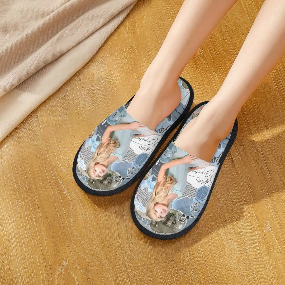 شبشب منزل سابرينا نجار اكسسوارات المنزلية الفراء الشرائح النعال غرفة نوم 90s جولة الموسيقى اسبريسو دافئ عدم الانزلاق الشرائح #5