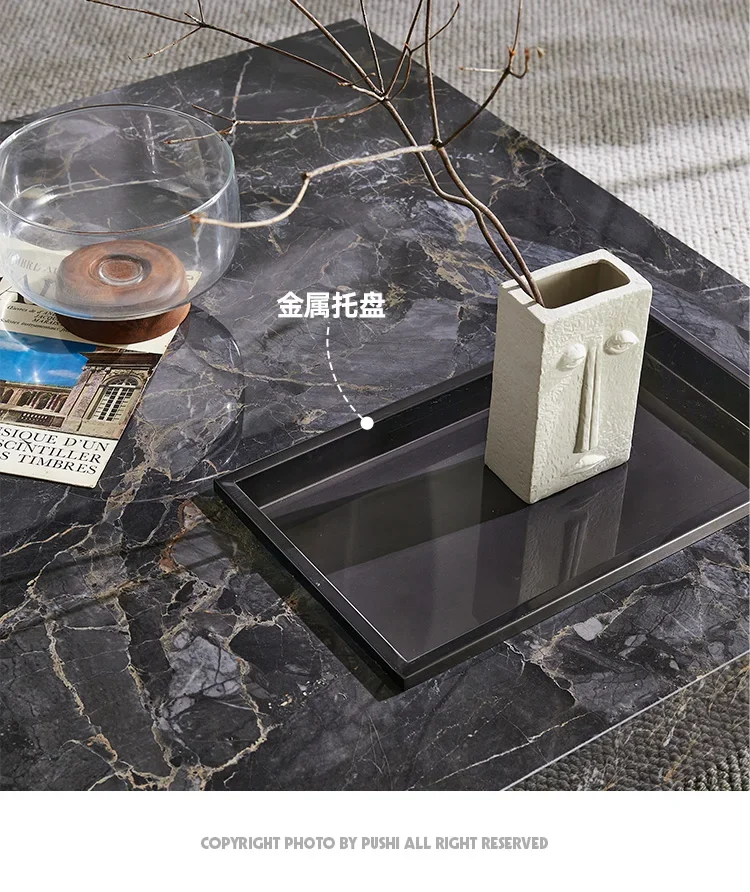 Nordic Modern Minimalist Stone Plate Small Apartment Square Tea Table