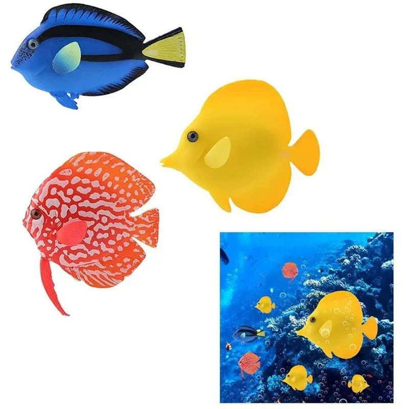 10 قطعة عشوائي الاصطناعي البحرية الأسماك الاستوائية حوض السمك زخرفة الأسماك البلاستيكية العائمة خزان الأسماك اكسسوارات الديكور