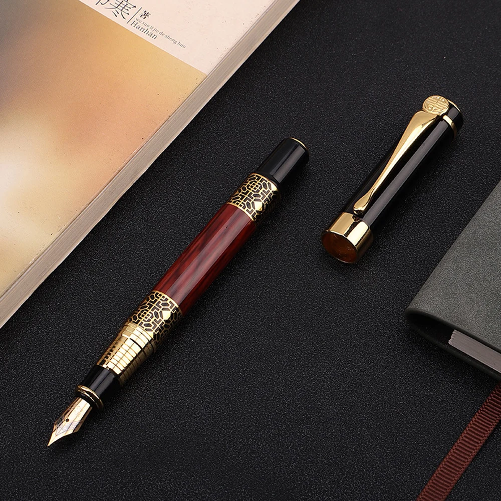 High Quality Wood Grain Luxury Business Pen School Student Office Stationery Fountain Pen New Ink Pen