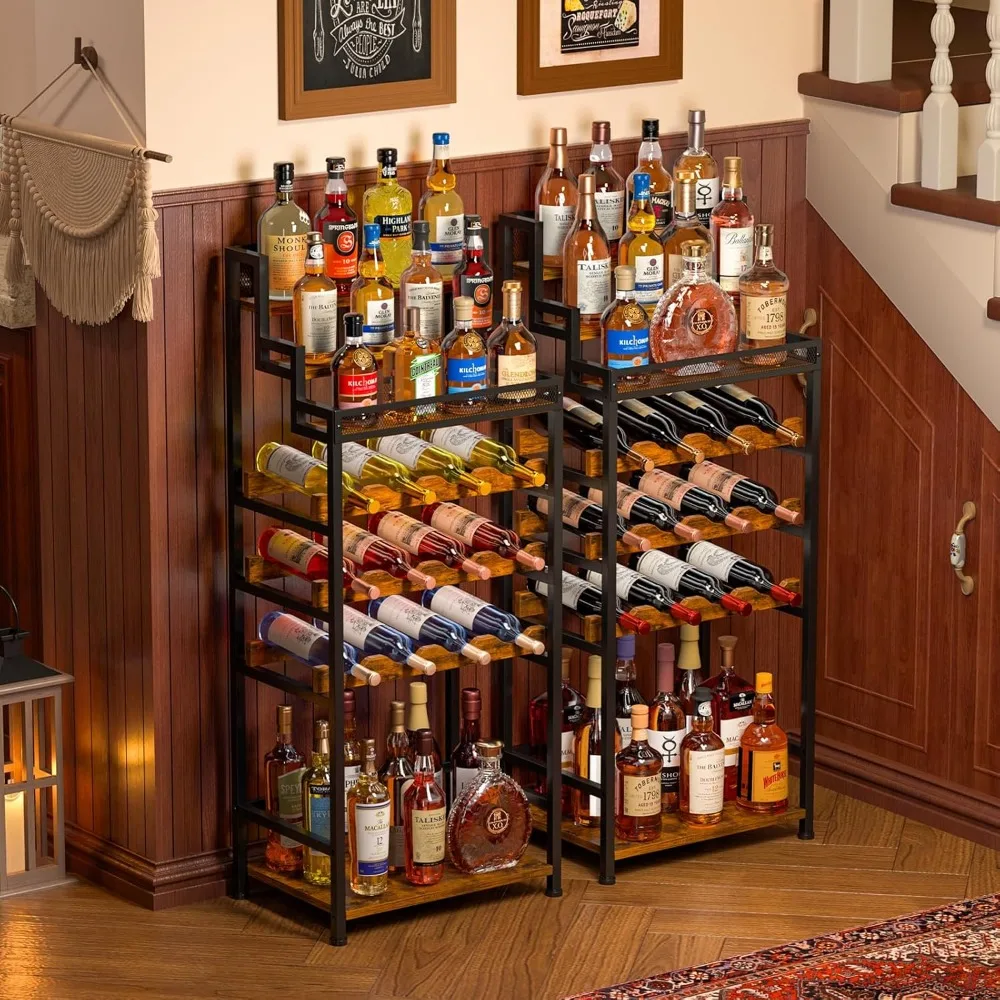 

Large Capacity Floor Standing Wine and Liquor Storage Rack for Red Wine, Champagne, and Whiskey