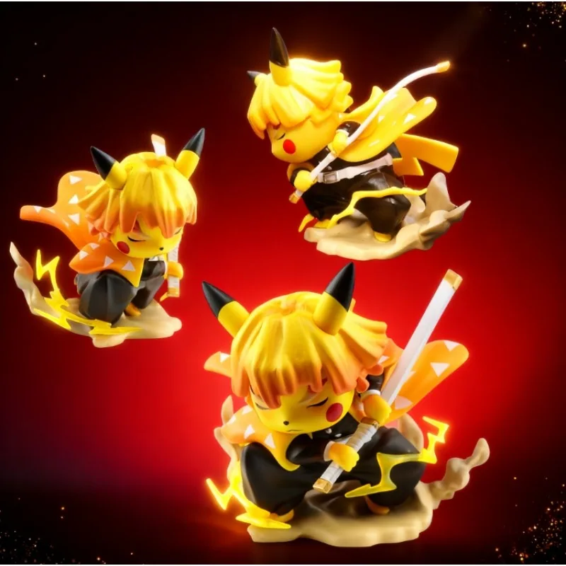 Pokemon anime Pikachu Cross-dressing Zenitsu Collectable Vinyl Figure Gift Idea PVC Action Doll Model Figure for Collectors